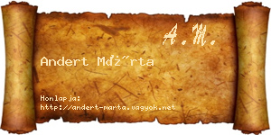 Andert Márta névjegykártya