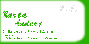marta andert business card